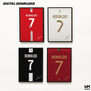 Cristiano Ronaldo Legend Kits, Ronaldo Jersey, Ronaldo Digital Print, Ronaldo Poster, CR7 Jersey,  Football Digital Download, Sport Wall Art