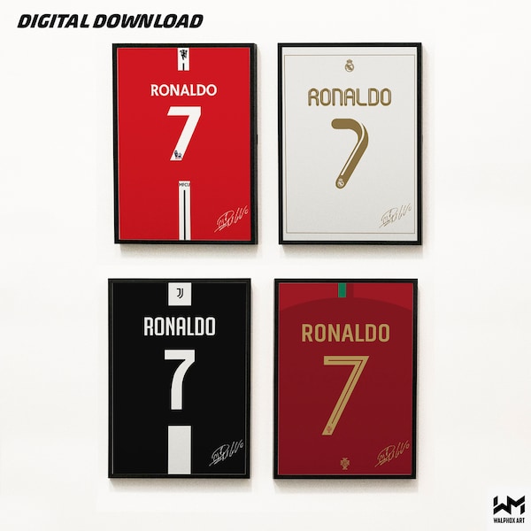 Cristiano Ronaldo Legend Kits, Ronaldo Jersey, Ronaldo Digitaldruck, Ronaldo Poster, CR7 Jersey, Fußball digitaler Download, Sport Wandkunst