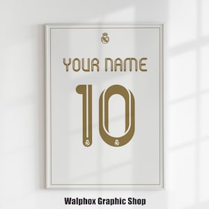Real Madrid Trikot-Kit 2011-2012 mit Ihrem Namen, Real Madrid Druck, Wand-Dekor, digitaler Download, Geschenk für Ihn, Geschenk für Jungen besonders angefertigt