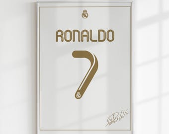 クリスティアーノ・ロナウド レアル・マドリード ジャージ ポスター、CR7 プリント (デジタルダウンロード)