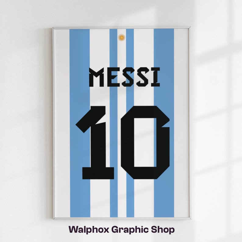 Messi Argentina Jersey Poster, Football Wall Art (digital Download) - Etsy
