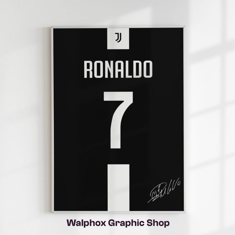 Ronaldo Juliste Cristiano Ronaldo Juventus Jersey Poster, CR7 Print (digital Download ...