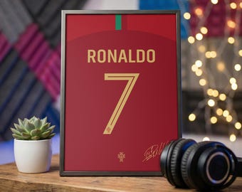 Cristiano Ronaldo Portugal Jersey Poster, CR7 Print (Digital Download)