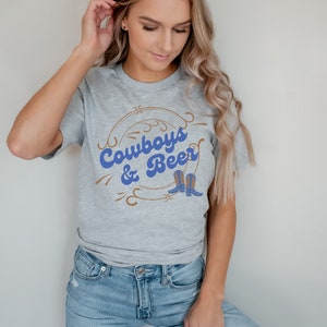 Cowboys and Beer Shirt, Trendy Western Tee, Disco Cowgirl, Country Concert Tee, Nashville Shirt, Western Bachelorette, Cowgirl, Beer Lover