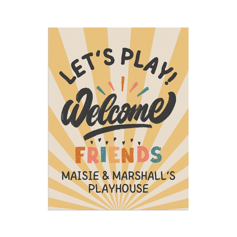 CUSTOM Playhouse Flag, Flag for Fort, Playground Flag, Custom Name Treehouse Sign, Let's Play Sign, Clubhouse Sign, Boy or Girl Playhouse image 4