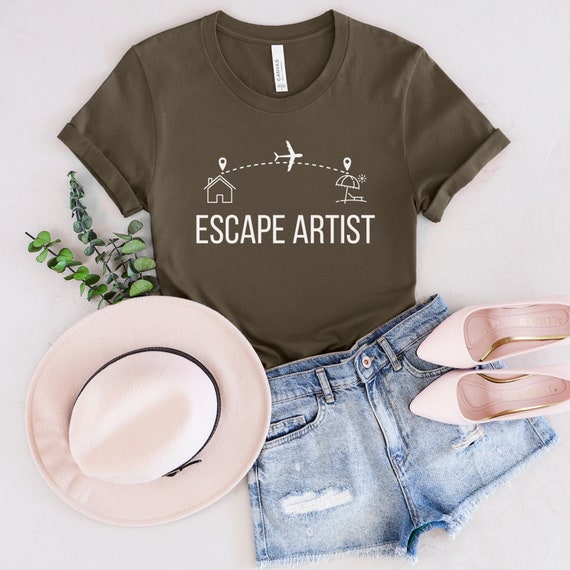 Escape Artist Travel Agent Shirt, Wanderlust Shirt, Tropical Vacation Shirt, Catch Flights Not Feelings, Funny Travel Agent Shirt