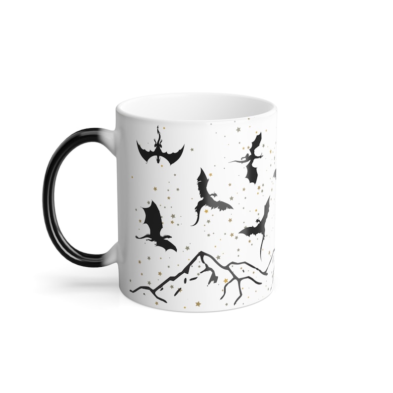 Color Changing Dragon Mug, Fantasy Book Mug, Fantasy Reader, Flying Dragon, Bookish Gift, Literary Mug, Bookworm Mug, Reader Gift, Book Club image 6