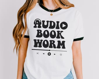 Audio Bookworm T-Shirt, Audiobook Shirt, Audiobook Lover, Literary Gift, Book Club, Bookish Gifts, Booktrovert, Audiobook Reader, Booktok