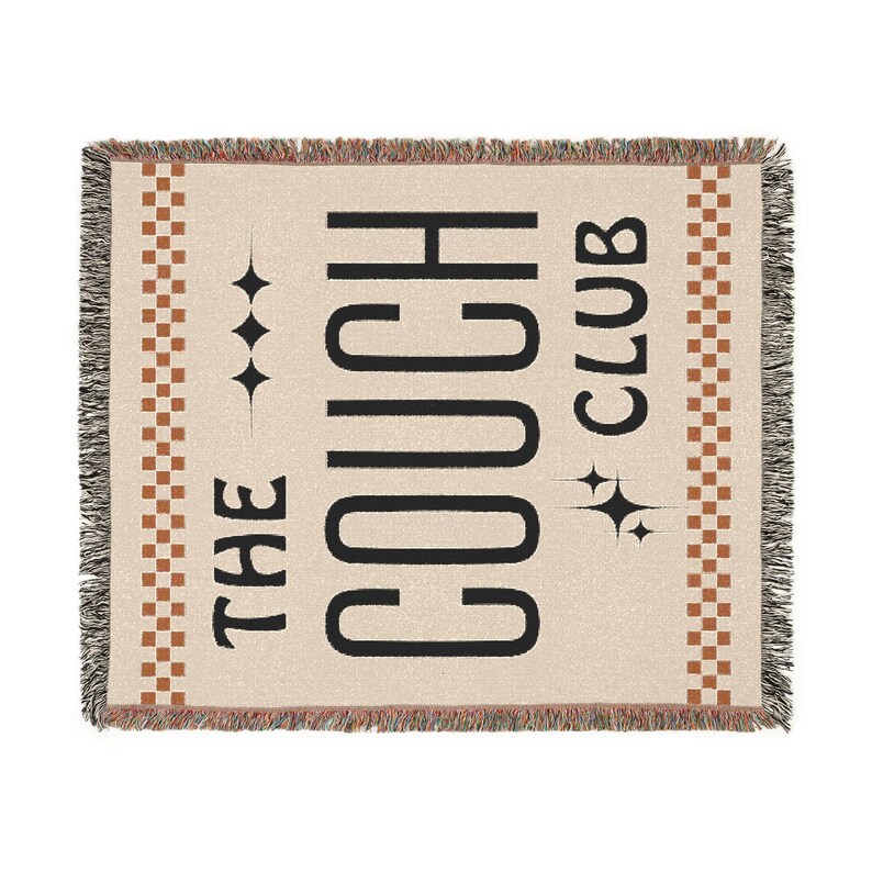The Couch Club Woven Throw Blanket: Boho Living Room Decor, Throw Blanket, Boho Throw Blanket, Retro Blanket, New Home Gift, Family Blanket image 4