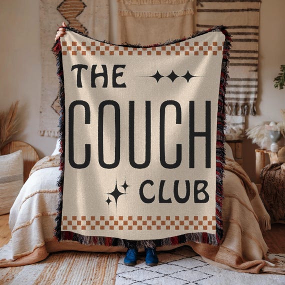 The Couch Club Woven Throw Blanket: Boho Living Room Decor, Throw Blanket, Boho Throw Blanket, Retro Blanket, New Home Gift, Family Blanket