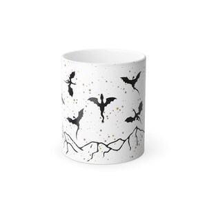 Color Changing Dragon Mug, Fantasy Book Mug, Fantasy Reader, Flying Dragon, Bookish Gift, Literary Mug, Bookworm Mug, Reader Gift, Book Club image 5