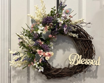 Seasonal Splendor: Handcrafted Door Wreath for Spring