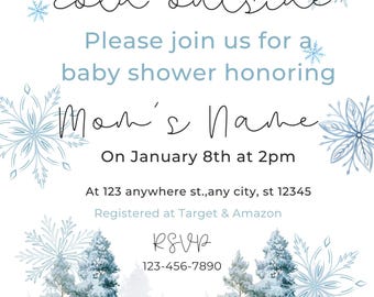 Baby It's Cold Outside - Baby Shower Invitation