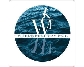 Where Feet May Fail sticker | ocean waves logo kiss-cut sticker