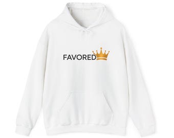 Favored Crown Hoodie | White Gold Crown Sweatshirt, Cozy Layer