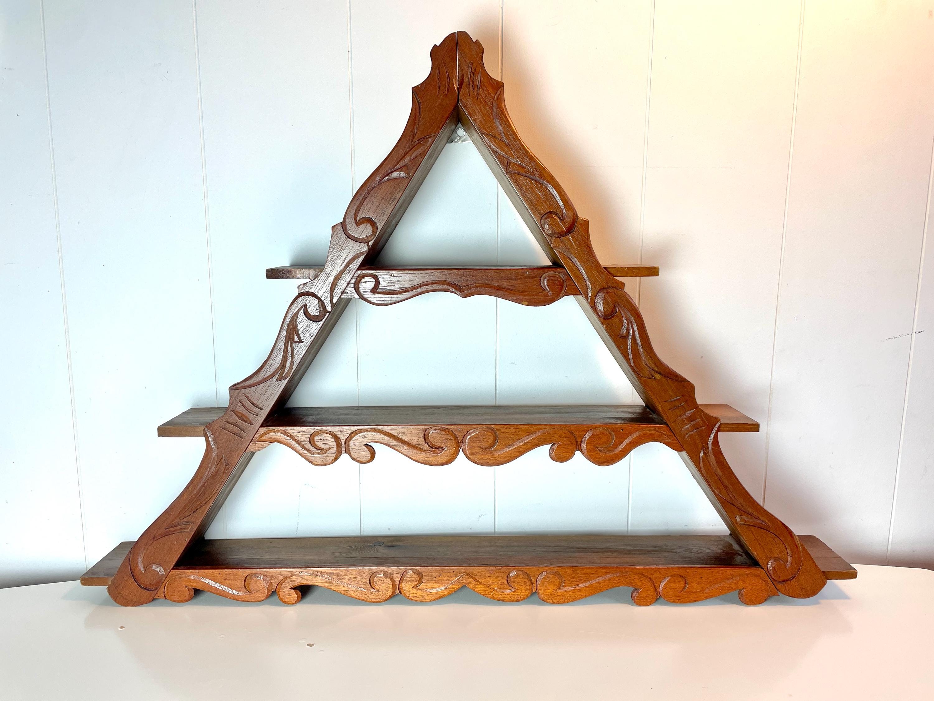 Danish Amager Shelf, Mid Century Carved Folk Art Spice Rack - Etsy