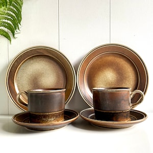 Porsgrund Norway Tea Set, 1970s LAVA design by Eystein Sandnes, MCM tableware
