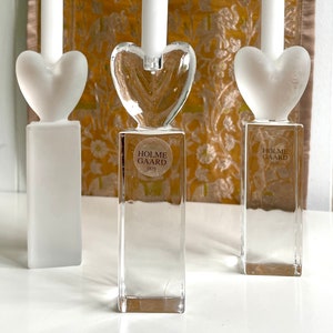 Anja Kjær design per Holmegaard - Candelieri a forma di cuore in vetro, design danese del 2003