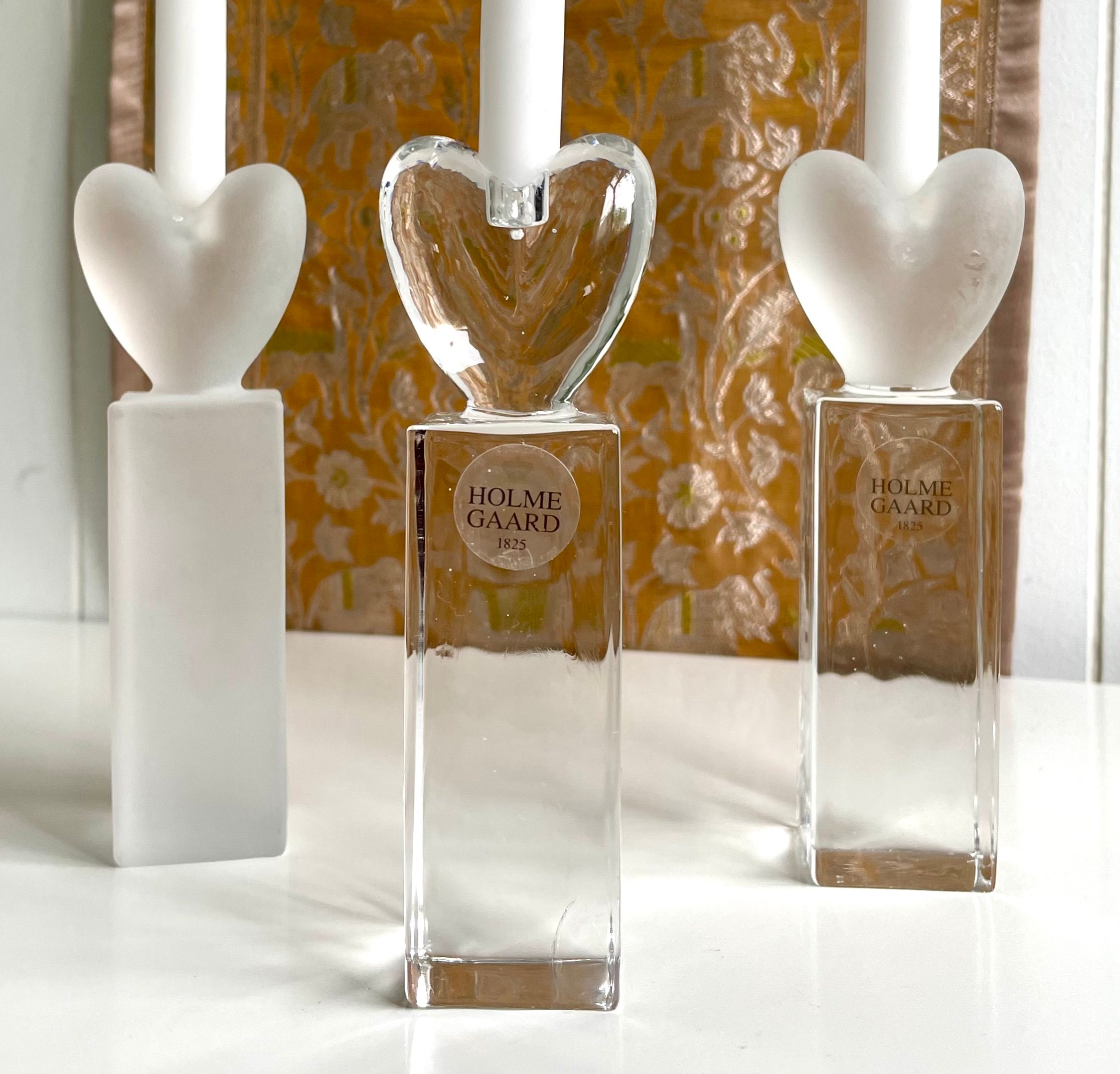 Anja Kjær Design for Holmegaard - Heart Candlesticks Glass, Danish