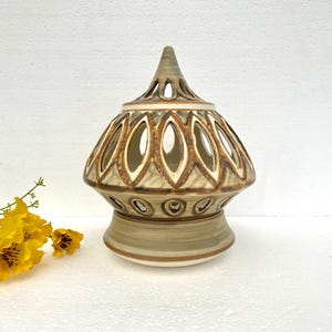 Vintage Søholm Ceramic Lantern by Noomi Backhausen – Danish Mid-Century Modern Openwork Pottery