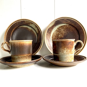 Porsgrund Norway Coffee Set, 1970s LAVA design by Eystein Sandnes, MCM tableware