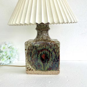 Vintage Studio Ceramic Table Lamp | Mid Century Modern Ceramic Lamp | Drip Glaze Earth Tones | Artisan Home Decor, Bold Statement piece.