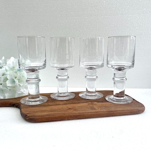 Heavy MCM wine goblets, square cup, good quality glassware