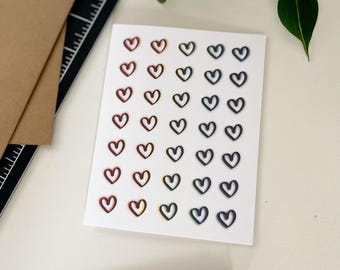 Rainbow hearts blank card