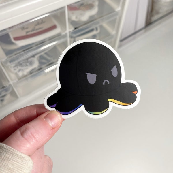 Grumpy Octopus | rainbow | Sticker | Vinyl