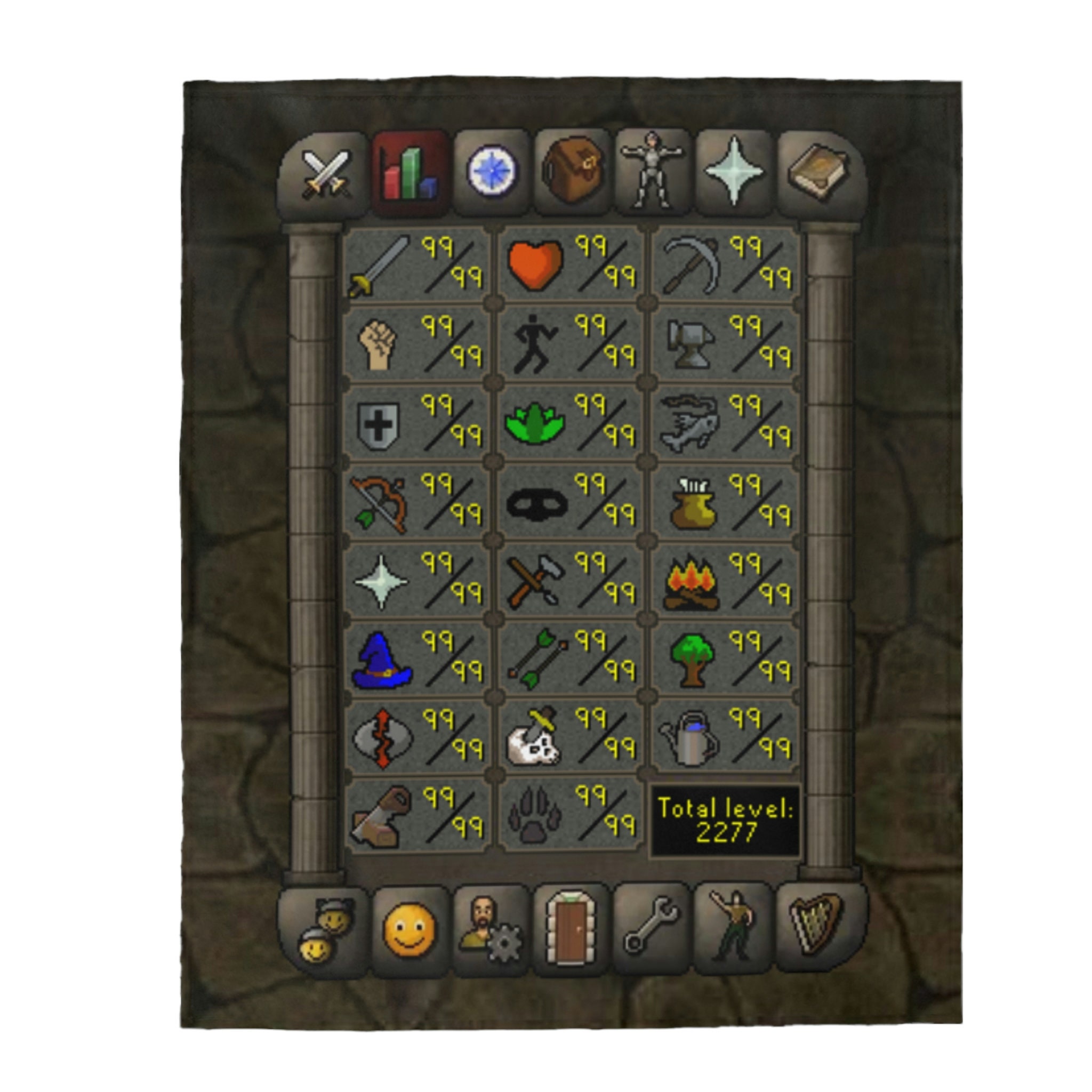 Custom Osrs Plush Blanket Runescape Max Stats Soft Cozy Etsy