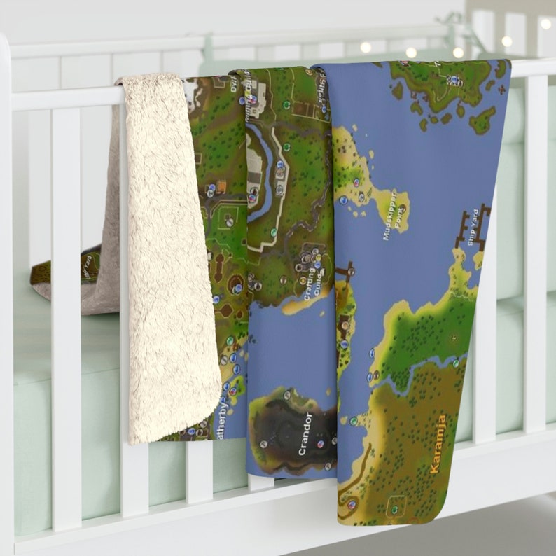 Custom Osrs Sherpa Fleece Blanket Runescape World Map Soft Etsy