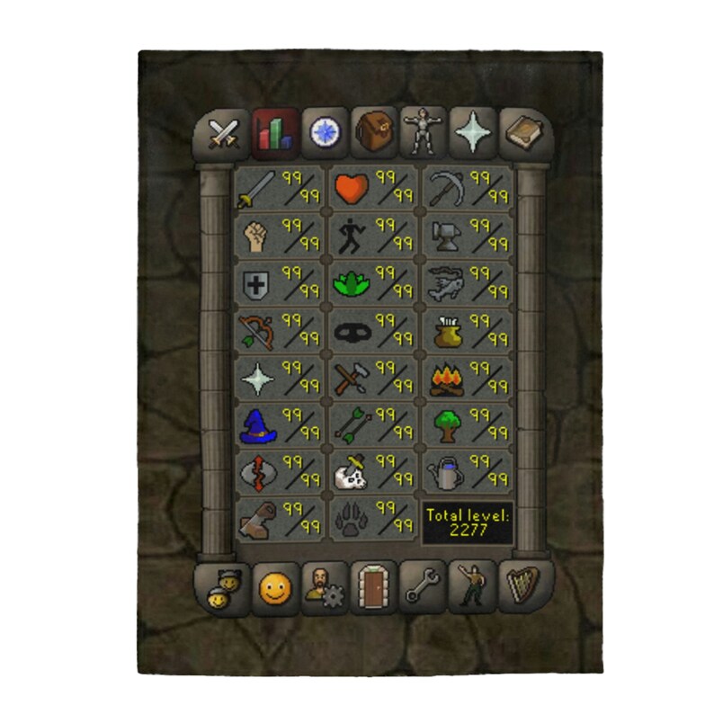 Custom Osrs Plush Blanket Runescape Max Stats Soft Cozy Etsy