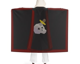 OSRS Slayer Skillcape Hooded Sherpa Fleece Blanket, Old School Runescape Skill Cape, Runescape Gifts, OSRS Merch Rare