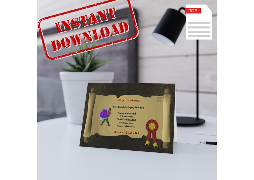 Digital Download Old School Runescape Birthday Landscape OSRS Etsy
