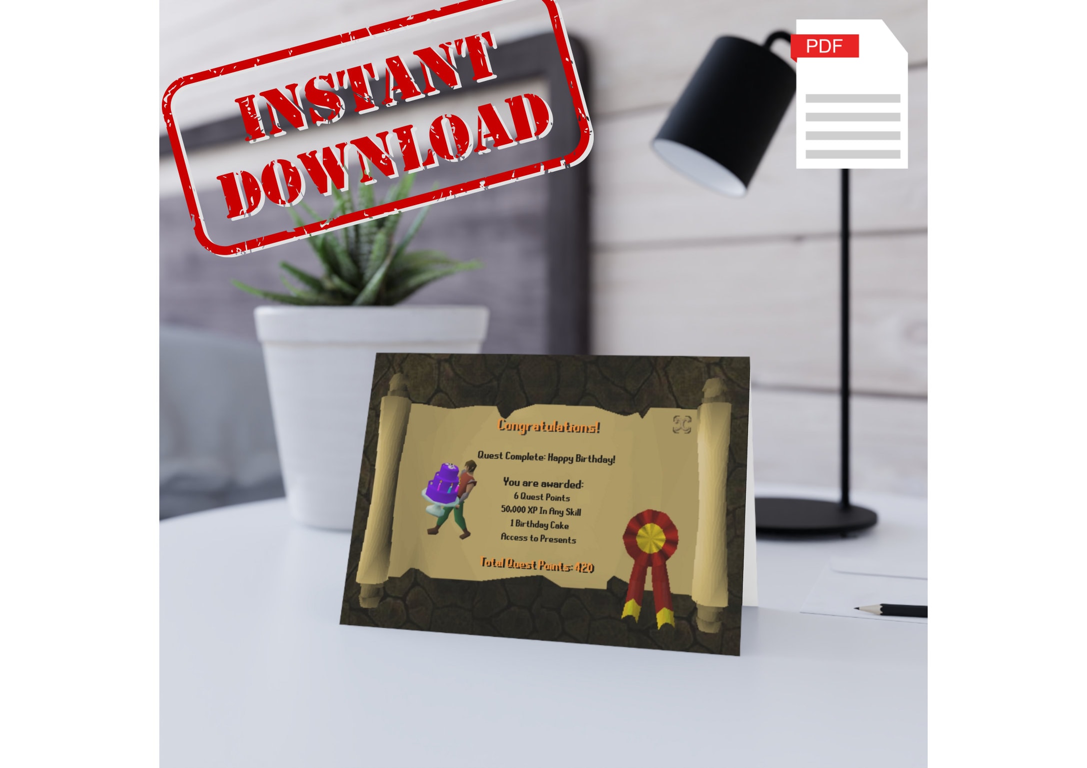 Digital Download Old School Runescape Birthday Landscape OSRS Etsy