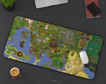 Aangepaste Osrs-bureaumat, Runescape World Map-muismat, gratis speelgebied