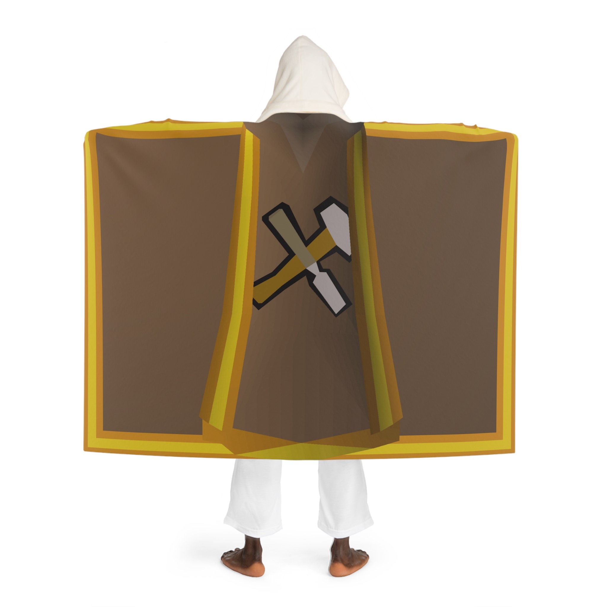 OSRS Crafting Skillcape Hooded Sherpa Fleece Blanket, Old School Runescape Skill Cape, Runescape Gifts, OSRS Merch Rare