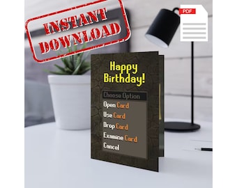 Digitaler Download Old School Runescape Geburtstag Ballons Karte, OSRS Happy Birthday Geschenk, Geschenk Idee