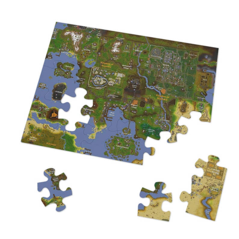 Custom Osrs Jigsaw Puzzle, Runescape World Map, Gift Idea Etsy