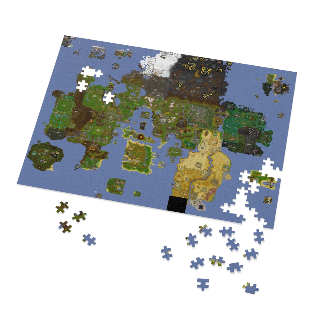 Custom Osrs Jigsaw Puzzle, Runescape World Map, Gift Idea - Etsy