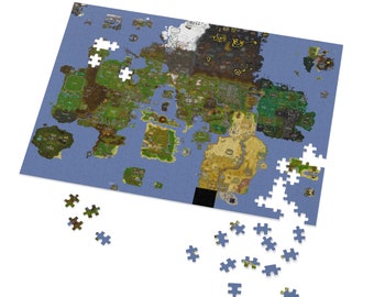 Custom Osrs Jigsaw Puzzle, Runescape World Map, Gift Idea