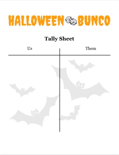 Halloween Themed Bunco Printables - Etsy