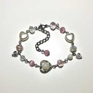 Rosa Herz niedliches verstellbares Armband Pearly