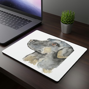 Black Lab Watercolor Mouse Pad, Rectangular