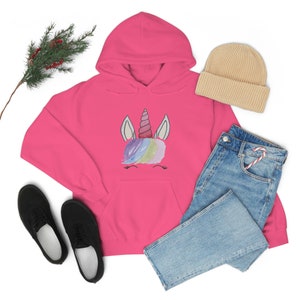 Unicorn Hoodie Watercolor, Unisex Heavy Blend Hooded Sweatshirt