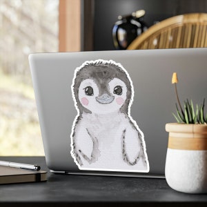 Baby Penguin Watercolor Decal, Kiss-Cut Vinyl