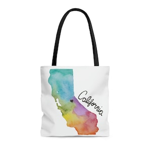 California Watercolor Bag, AOP Tote Bag
