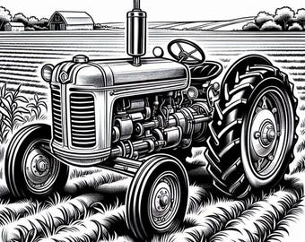 23 Tractor Coloring Pages, Coloring Book, Adult Coloring Book, Kids Coloring Book, Kid Coloring Pages, Farm Boys Tractor Coloring Book