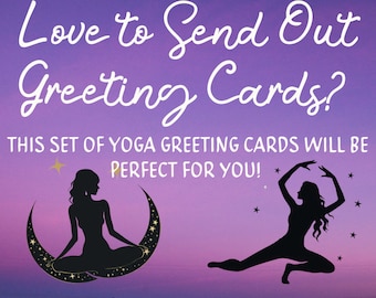 11 4 by 6 Printable (in Canva and PDF) Blank Greeting Cards - Yoga Pose Collection