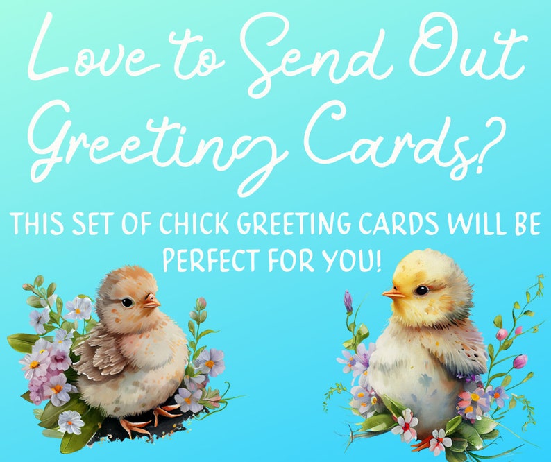 8 4 X 6 Printable (in Canva and PDF) Blank Greeting Cards - Chicks With ...